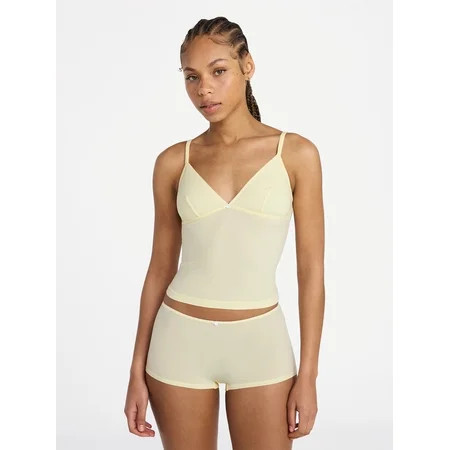 No Boundaries Fit Stretch Picot Trim Cami and Shorts Pajama Set, 2-Piece, Women's XS-XXXL | Walmart (US)