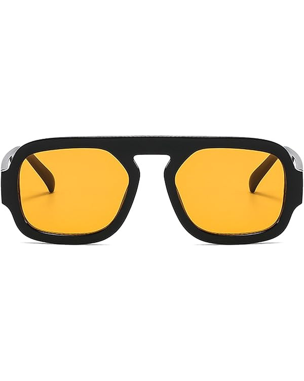 Retro Square Sunglasses Women Fashion Gradient Shades UV400 Men Punk Blue Green Sun Glasses N47 | Amazon (US)