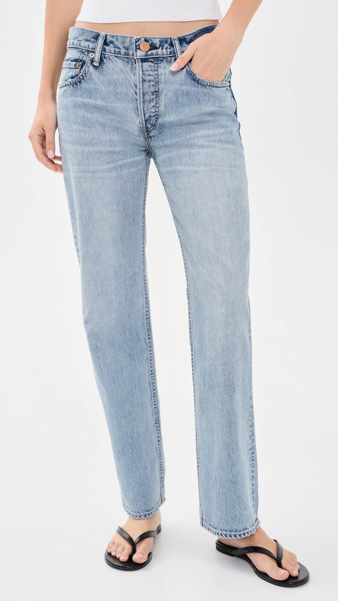 MOUSSY VINTAGE Covington Straight Low Jeans Light Blue 27 | Shopbop