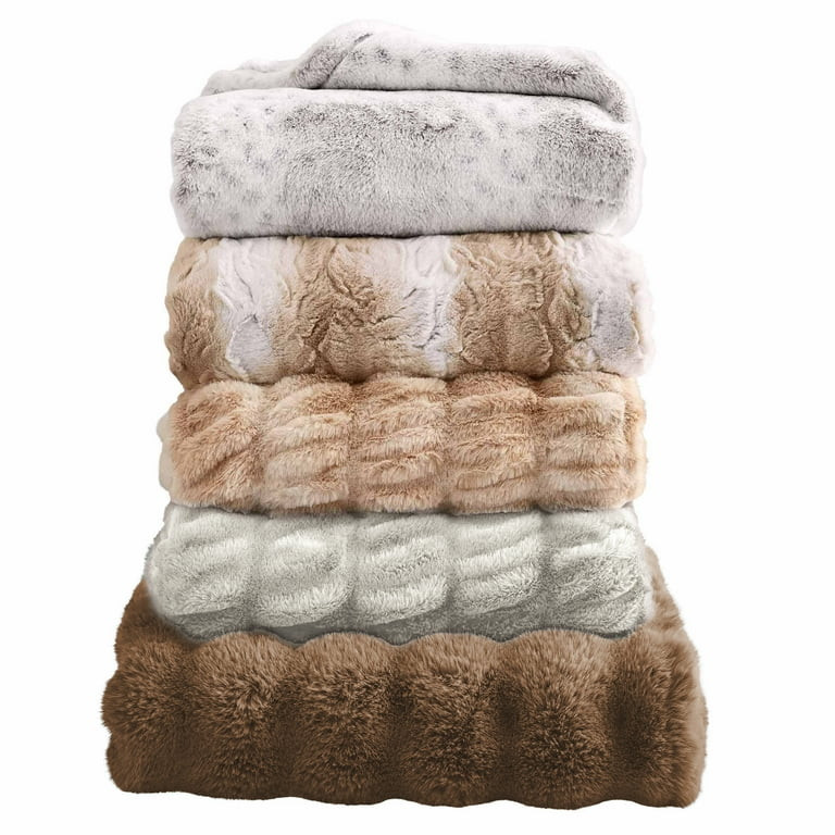 Better Homes & Gardens Brown Texture Faux Fur Throw, 50" x 72", Adult/Teen | Walmart (US)