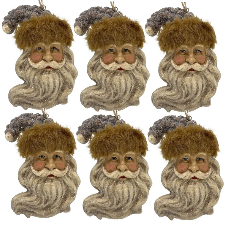 Holiday Time Pack Of  6 Santa Head Orn | Walmart (US)