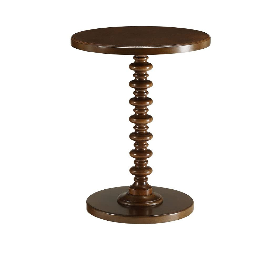 Acme Acton Round Wooden End Table in Walnut | Amazon (US)