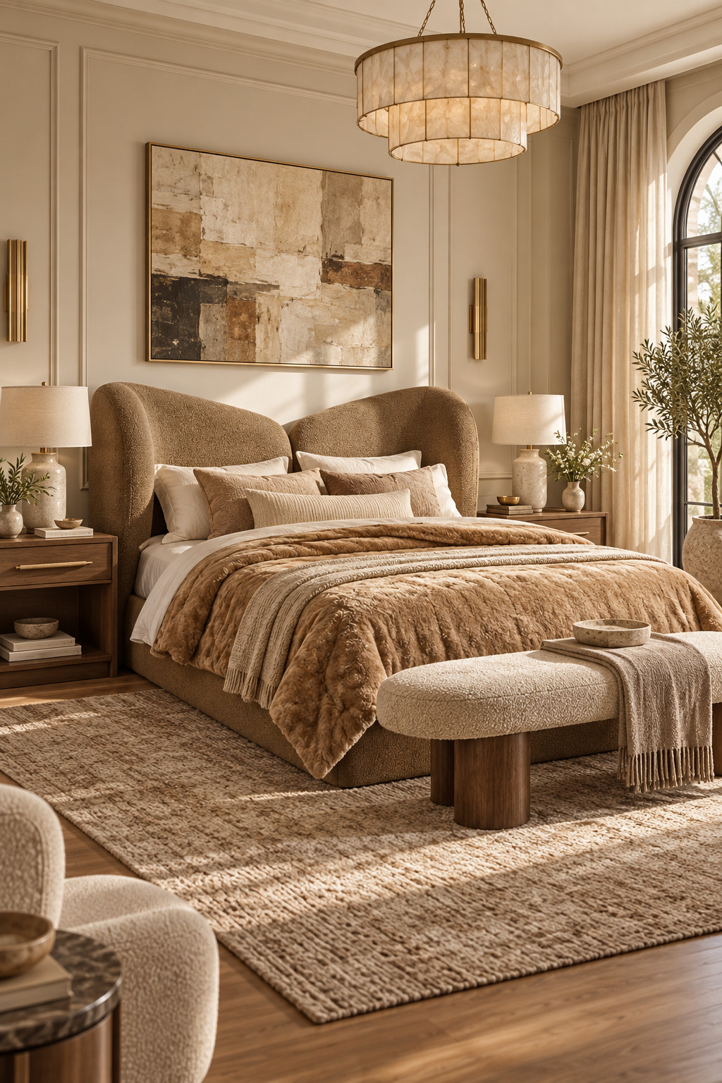 This one looks ridiculously cozy in the best way. The soft chenille fabric and curved statement headboard make it feel really high-end, but it still has that relaxed, lived-in look I love for a bedroom. I’d style it with warm beige bedding, fluffy throws, and medium-tone wood nightstands for that layered neutral look that never feels boring. Definitely one of those beds that makes the whole room feel more finished. #Wayfair #ChenilleBed #NeutralBedroom #CozyBedroom #BedroomRefresh #UpholsteredBed #LuxuryHome 

 #LTKSeasonal #LTKHome #LTKSaleAlert
