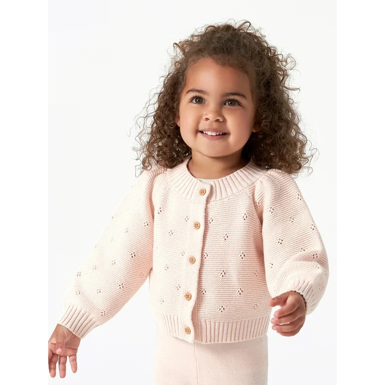 Modern Moments by Gerber Baby & Toddler Girl Balloon Sleeve Cardigan Sweater (12M - 5T) | Walmart (US)