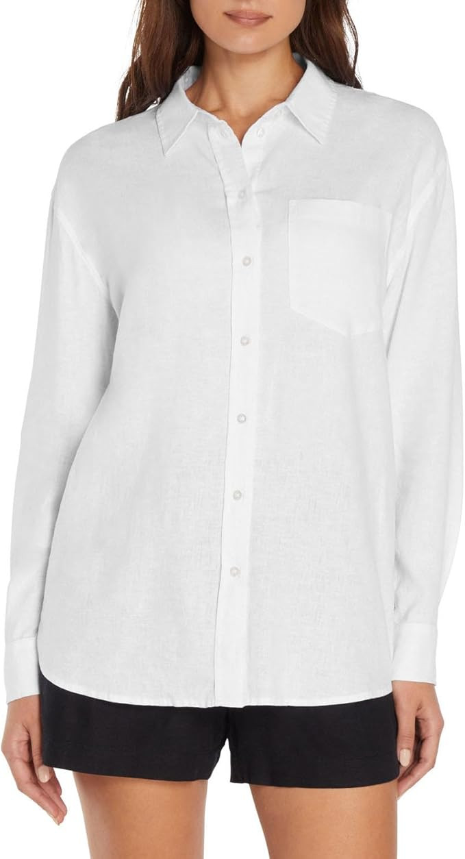 GAP Womens Tops, Linen Button Down Long Sleeve Shirts for Women, Summer Tops, Ladies Shirts, Spri... | Amazon (US)