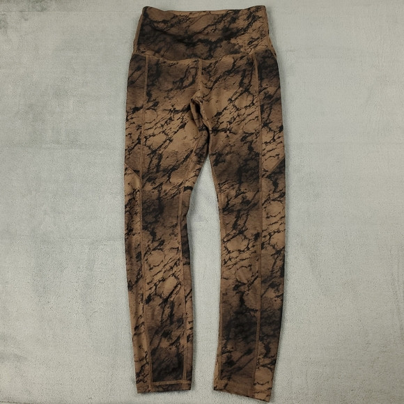 Move Theory Leggings Womens Small Spandex Stretch Gym Athletic Bronze Marble | Poshmark