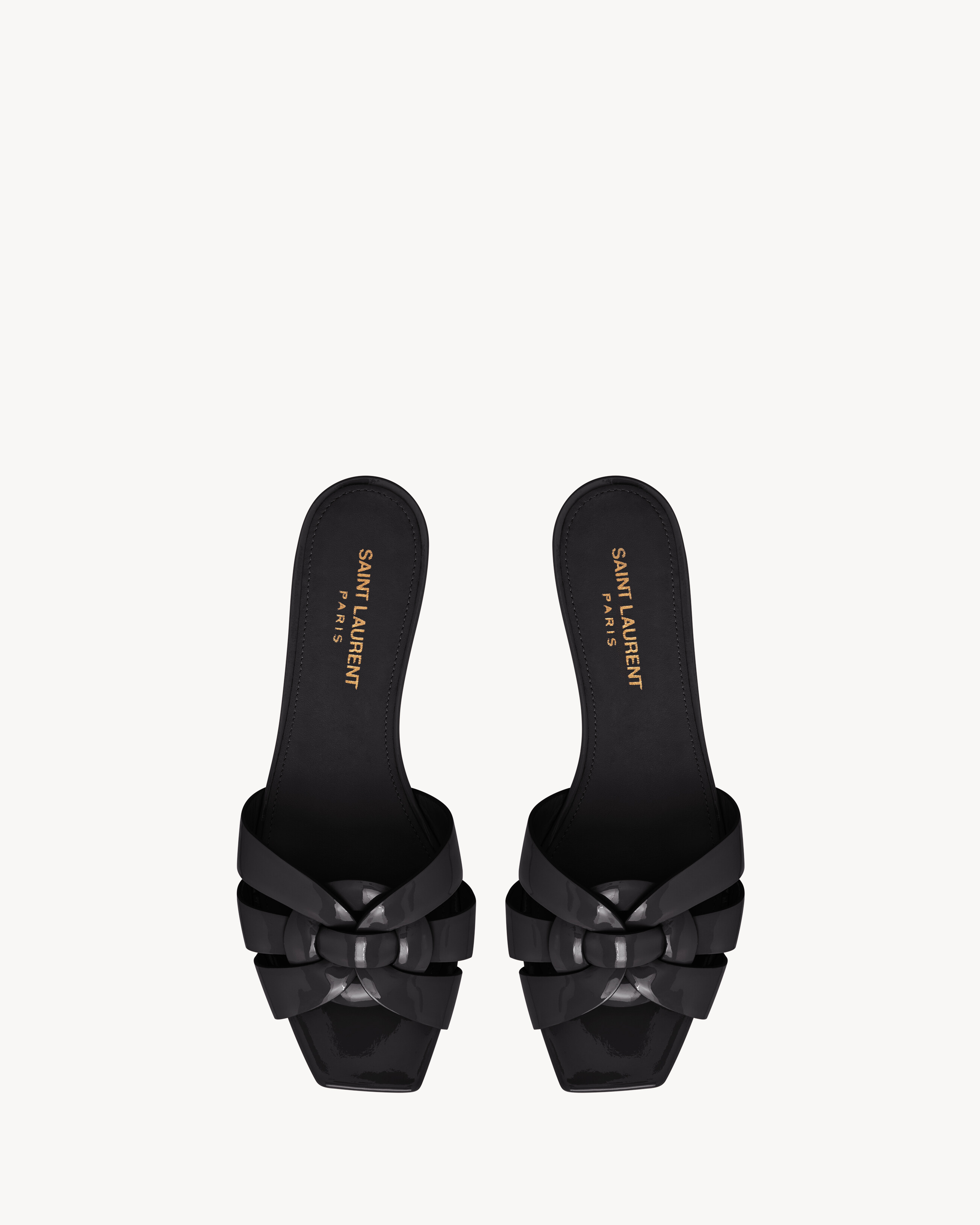 Saint Laurent Tribute Mules In Patent Leather - Black - Women - 40.5 | Saint Laurent Inc. (Global)