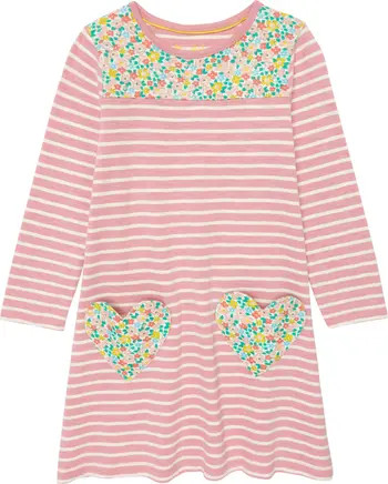 Mini Boden Kids' Fun Pocket Stripe Floral Print Jersey Dress | Nordstrom | Nordstrom
