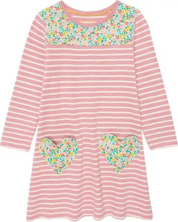 Mini Boden Kids' Fun Pocket Stripe Floral Print Jersey Dress | Nordstrom | Nordstrom