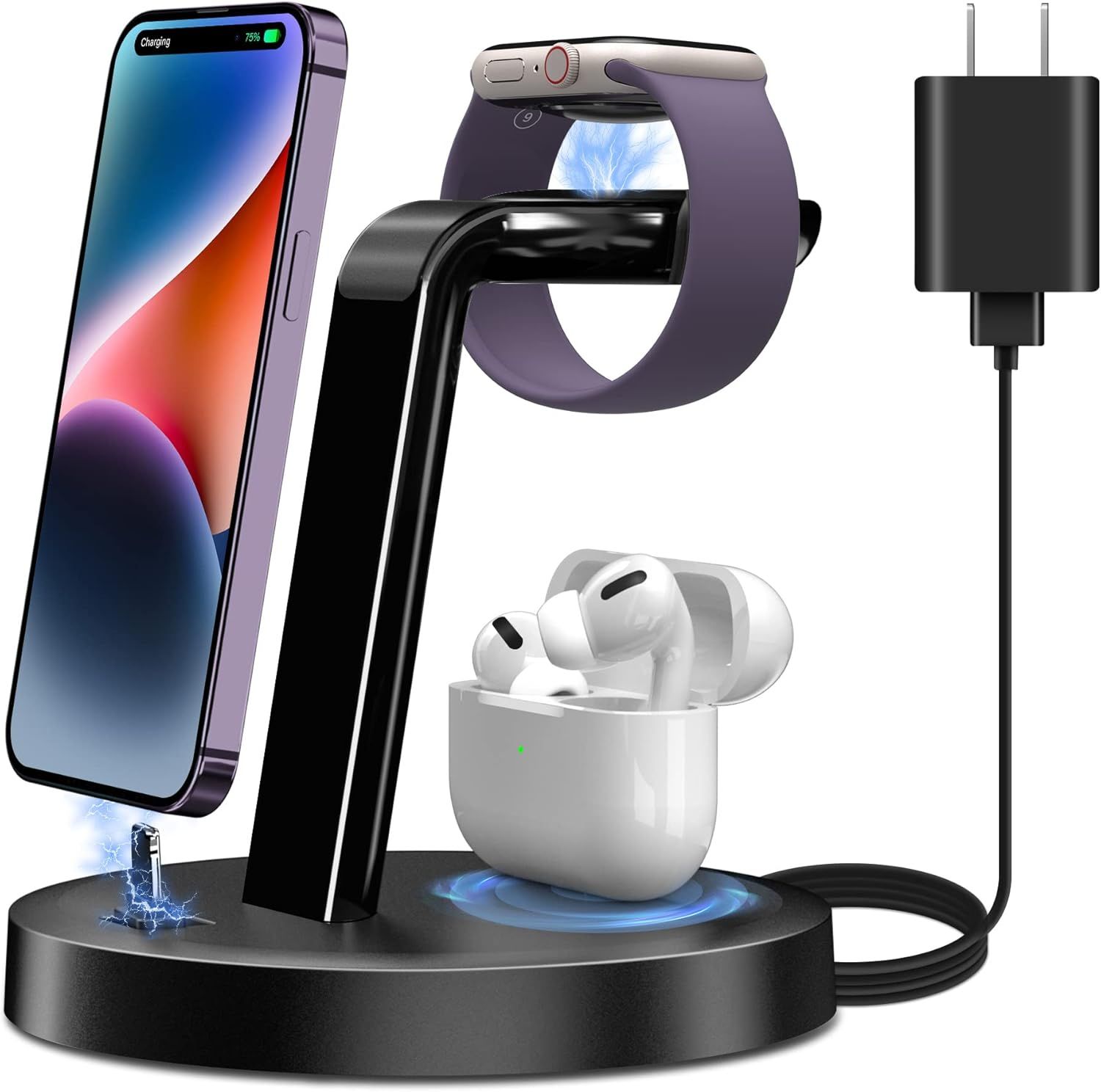 Amazon.com: Wireless Charging Station, ORIEMAC 3 in 1 Wireless Charger for Multiple Devices Apple... | Amazon (US)