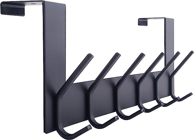 WEBI Over The Door Hook Door Hanger:Over The Door Towel Rack with 6 Coat Hooks for Hanging,Door C... | Amazon (US)