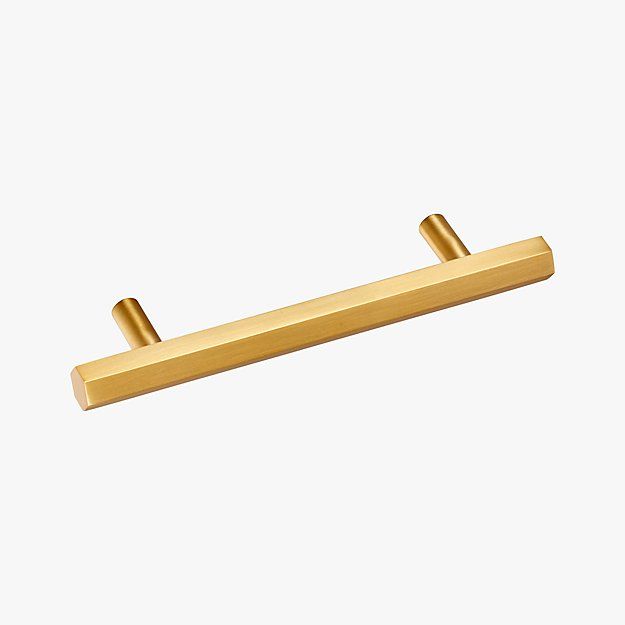 Hex Brushed Brass 6" Handle + Reviews | CB2 | CB2