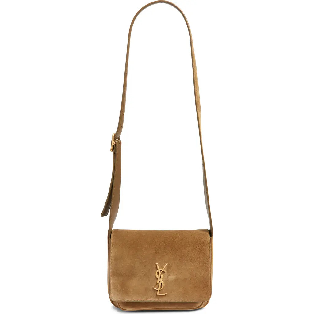 Saint Laurent Niki Suede Crossbody Bag in Barley Green at Nordstrom | Nordstrom