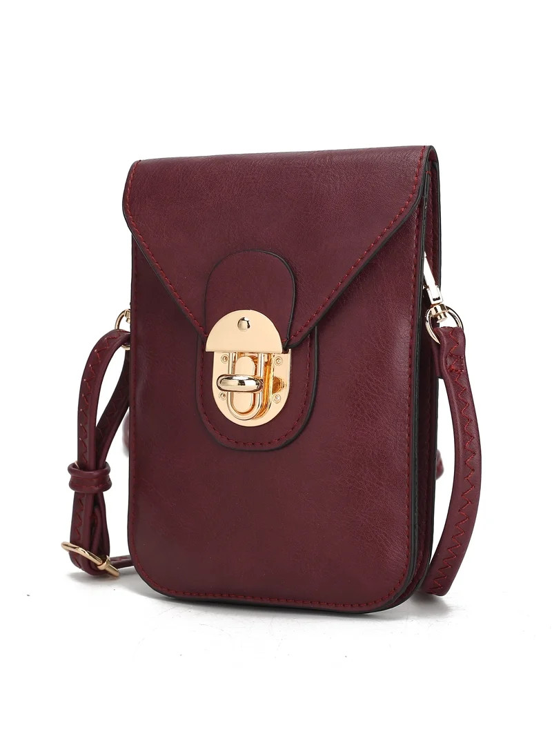 MKF Collection Kianna Vegan Leather Phone Crossbody Handbag by Mia K- Burgundy | Walmart (US)
