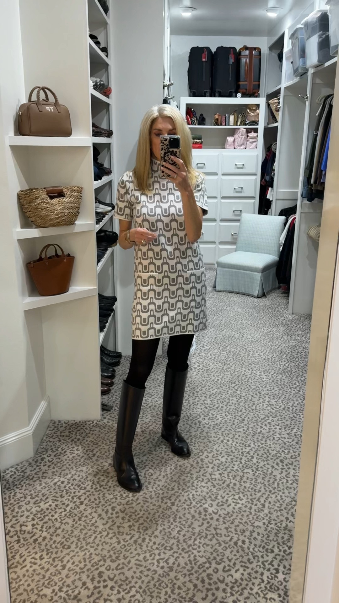 Love this knit dress. Size S
Wearing Spanx tights for shape wear. 
Similar boot (mine are old) 

#LTKStyleTip #LTKFindsUnder100 #LTKOver40