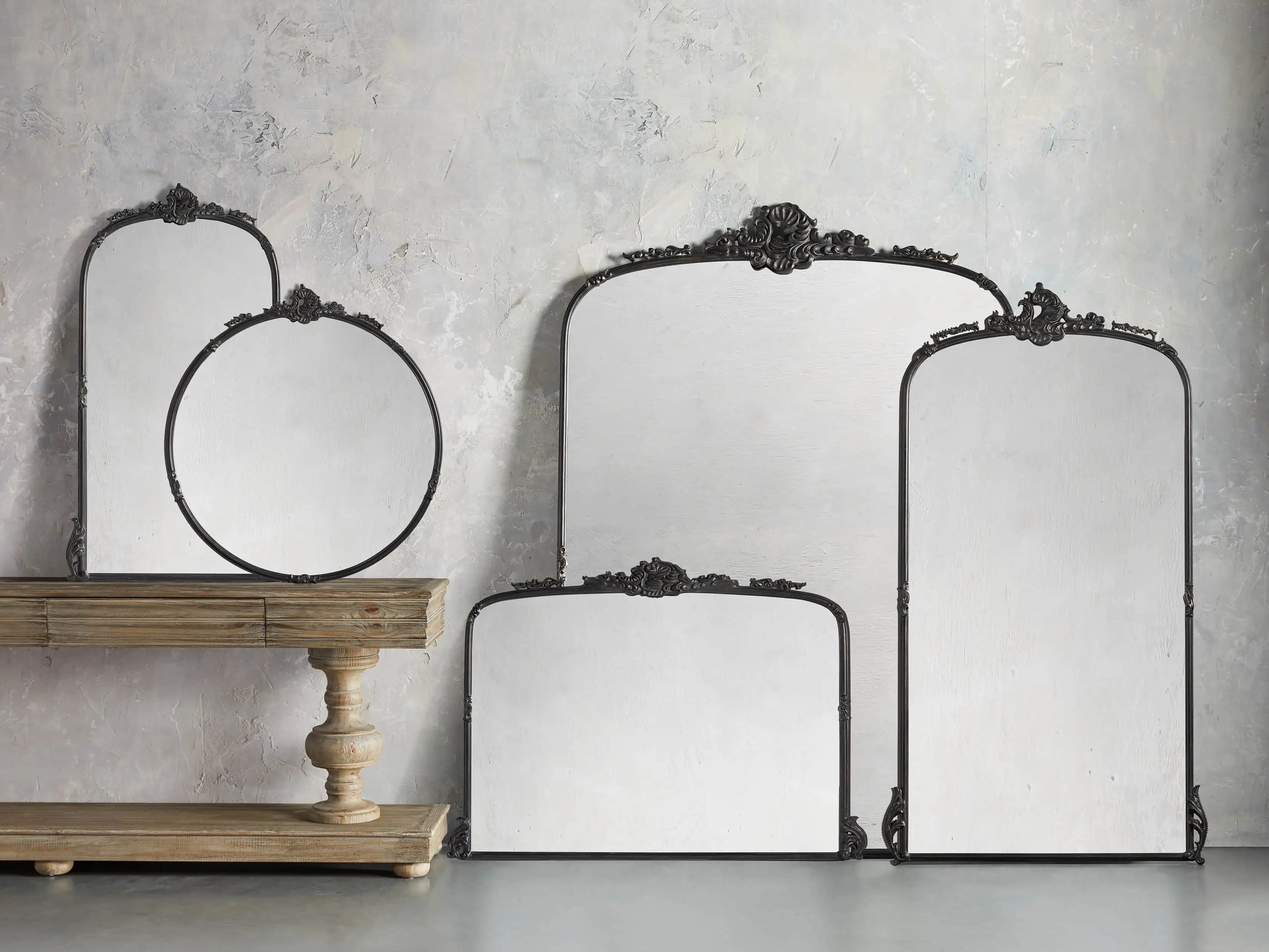 Amelie Grand Floor Mirror in Black | Arhaus