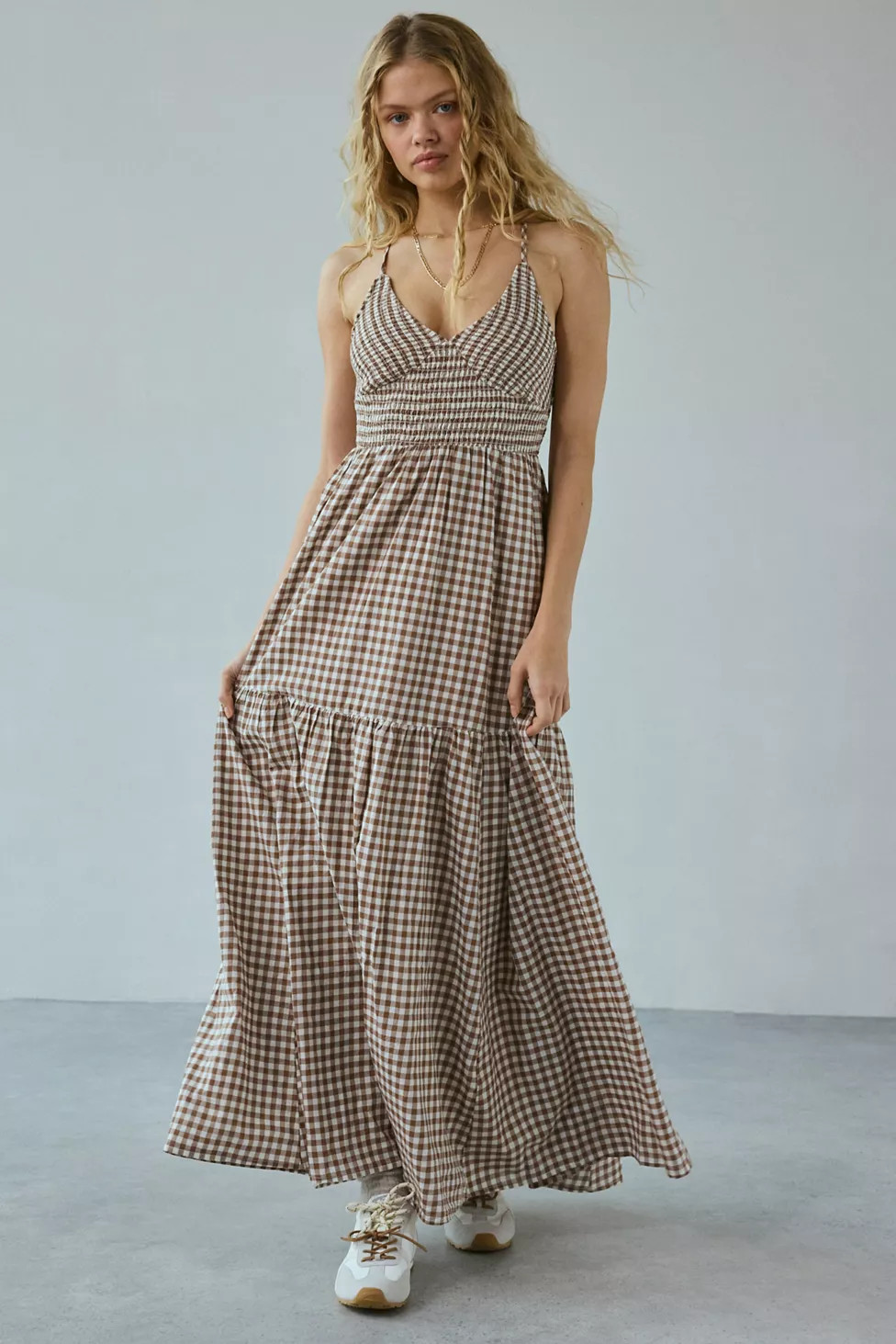 Kimchi Blue Renee Smocked Tiered Maxi Dress | Urban Outfitters (US and RoW)
