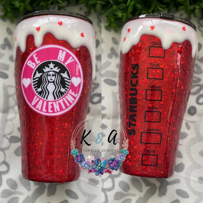 Valentines Day Tumbler/ Gift for Her/ Drip/ Hearts/coffee Regular/skinny/wine HOGG Travel Tumbler... | Etsy (US)