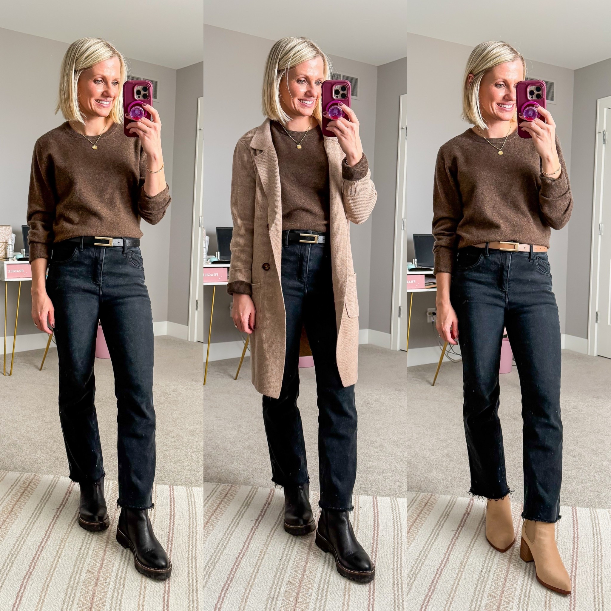 Winter capsule wardrobe outfits with black jeans! 
All the sizing and capsule details can be found at thriftywifehappylife.com! 

#LTKOver40 #LTKSeasonal #LTKPetite