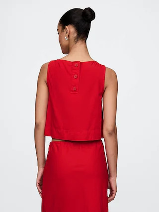 Linen-Blend Shell Tank Top | Gap (US)