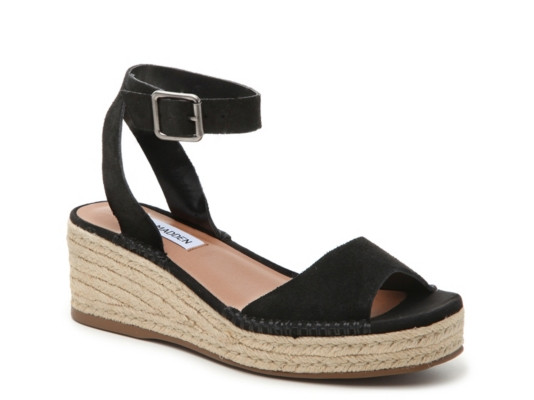Women's Steve Madden Elody Wedge Sandal - Black | DSW
