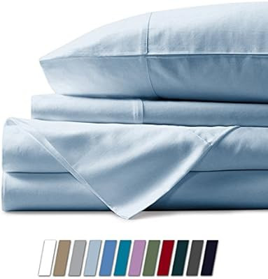 Comfy Sheets 100% Egyptian Cotton Sheets - 1000 Thread Count 4 Pc King Light Blue Bed Sheet with ... | Amazon (US)