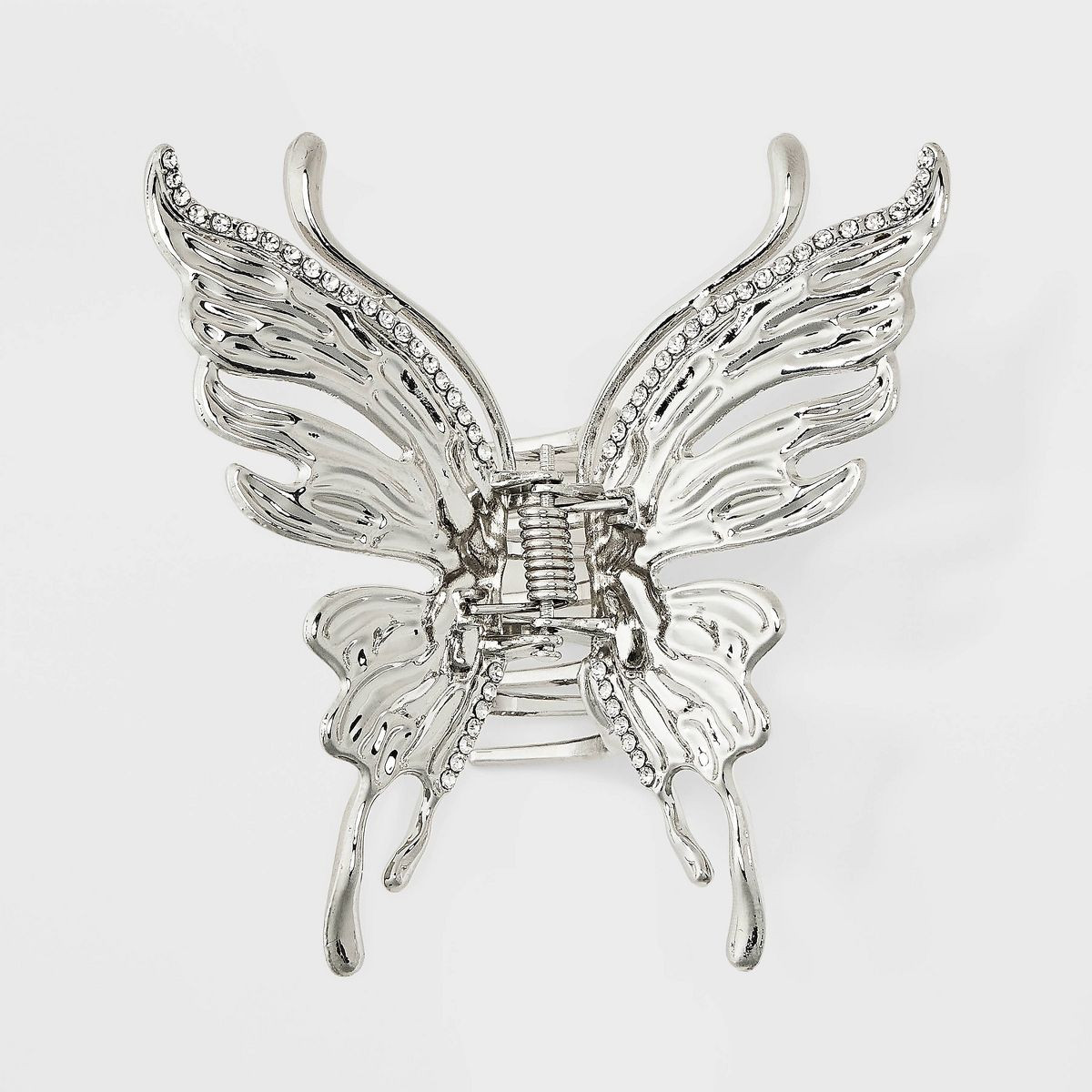 Metal Gem Butterfly Claw Hair Clip - Wild Fable™ Silver | Target