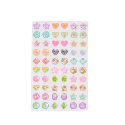 Claire's Stick On Earrings for Girls - Variety of 3D Sticker Earrings - Cute Self-Adhesive Sticke... | Walmart (US)