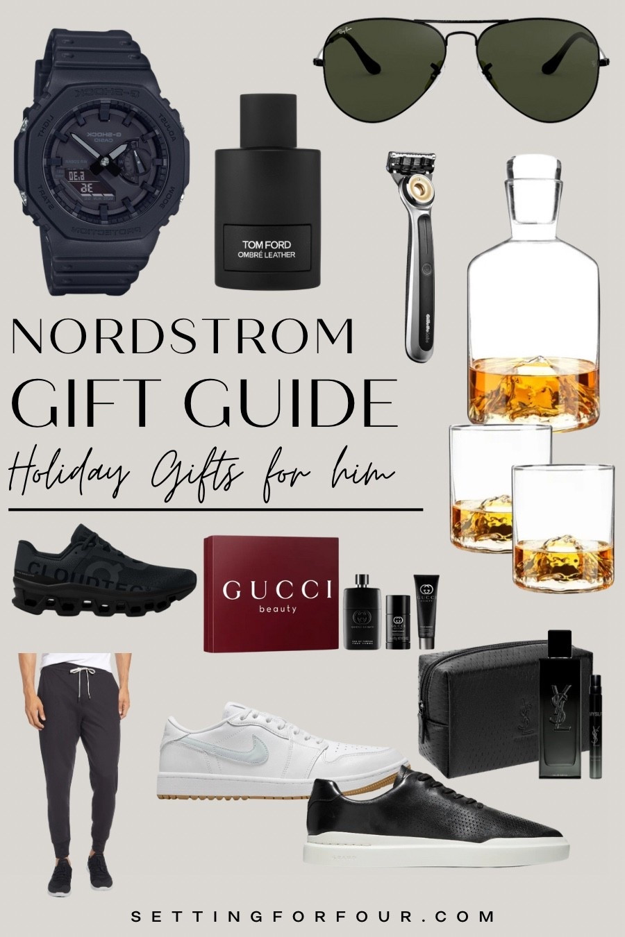 Nordstrom Holiday Gift Guide - Christmas gift ideas for him!
Dad, husband, son, brother, friend, romantic, cologne, whiskey decanter set, watch, shaving kit, sunglasses, sneakers, shoes, athletic, gift set, Nike, white, black

#LTKHoliday #LTKGiftGuide #LTKMens