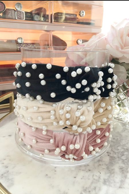 Amazon finds! These pretty headbands make the perfect accessory for any holiday outfit will also link the holder for them. Makes a perfect beauty gift too! 

#LTKbeauty #LTKHoliday #LTKstyletip