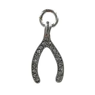 Charmalong™ Silver Plated Pavé Wishbone Charm by Bead Landing™ | Michaels Stores