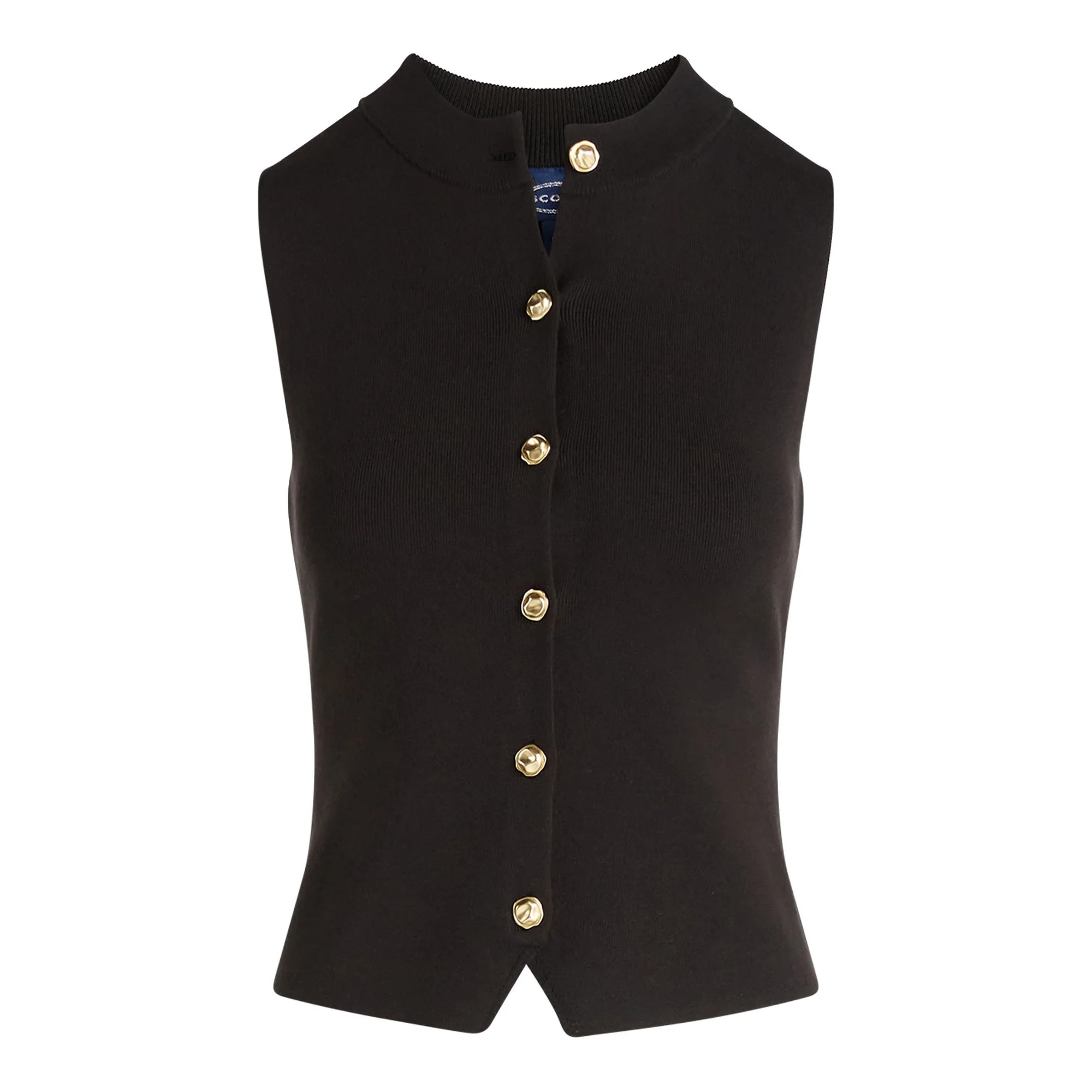Scoop Women's and Women’s Plus Mockneck Sweater Vest with Gold Tone Buttons, Midweight, Sizes X... | Walmart (US)