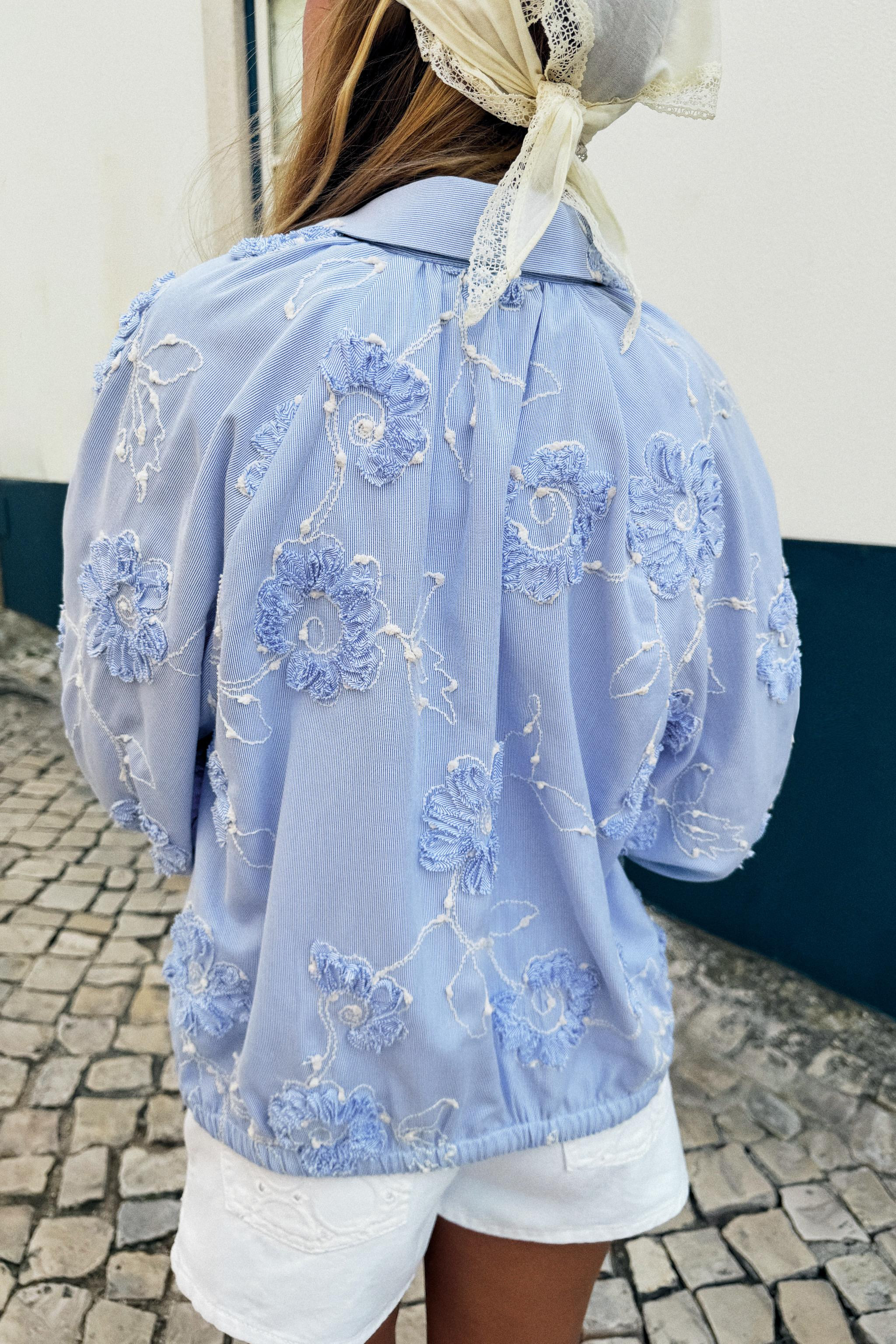 FLORAL TEXTURED EMBROIDERED SHIRT | Zara US