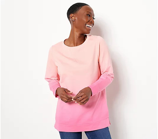 Belle by Kim Gravel French Terry Dip Dye Sweatshirt | QVC