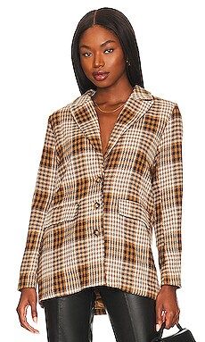 MORE TO COME Romy Oversized Blazer in Brown Multi from Revolve.com | Revolve Clothing (Global)