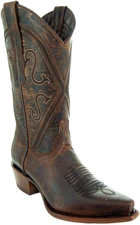 Soto Boots Women Cheyenne Leather Snipped Toe Cowgirl Boots, Genuine Leather Cowgirl Boots, Handc... | Amazon (US)