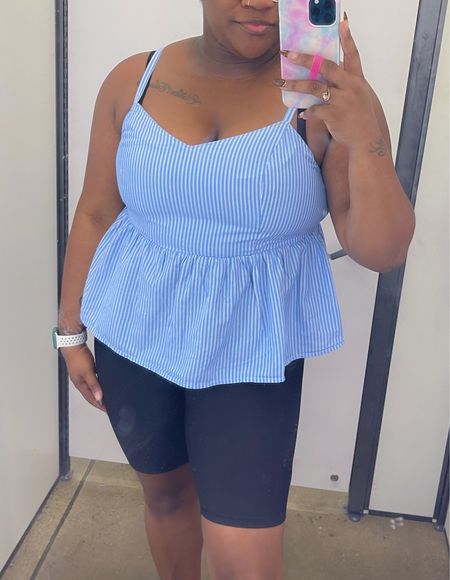 The cutest babydoll top to end summer 😍 & these biker shorts are perfect for all outfit inspo!

Wearing a XL in everything 

#LTKunder50 #LTKstyletip #LTKsalealert