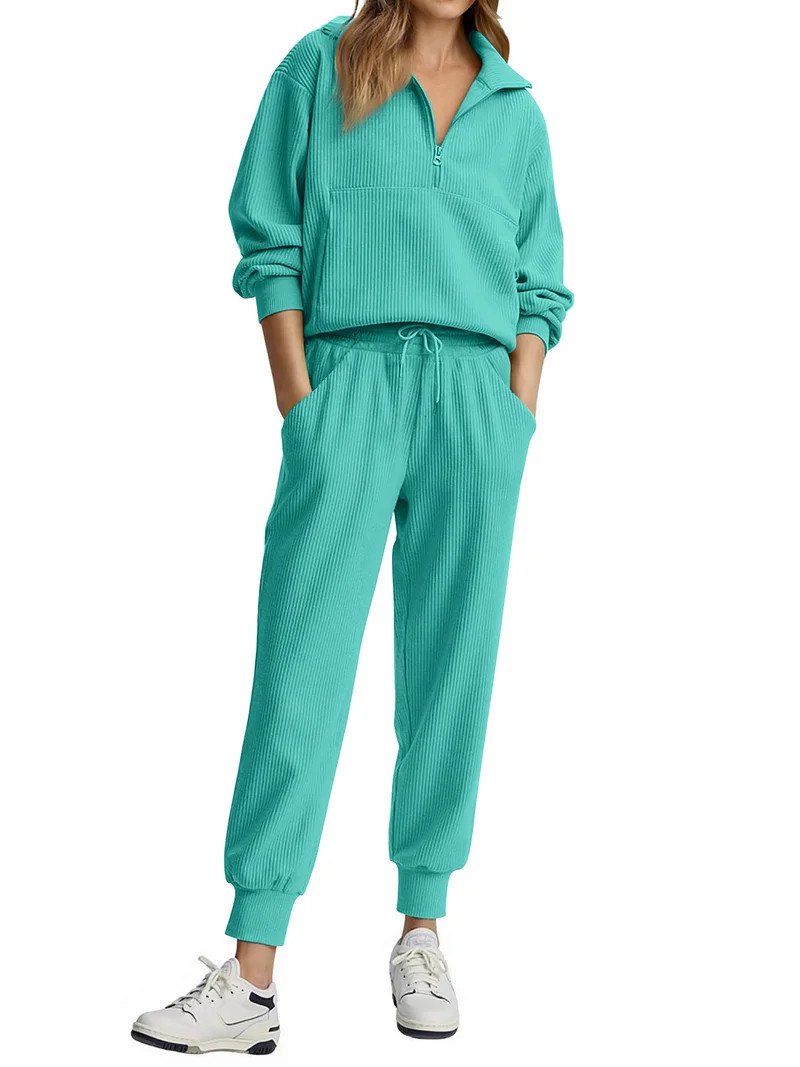 Fantaslook Conjuntos de Mujer de 2 Piezas, Manga Larga, Sudaderas con Media Zíper y Bolsillos, S... | Walmart (US)