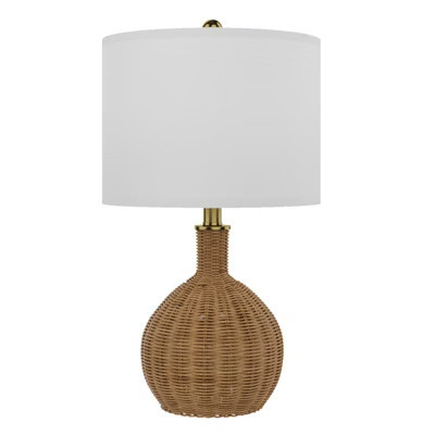Maxax Woven Rattan Table Lamp, Modern Boho Desk Lamp with White Fabric Shade & Gold Accents for Bedroom, Living Room, Dining Room Decor | Target