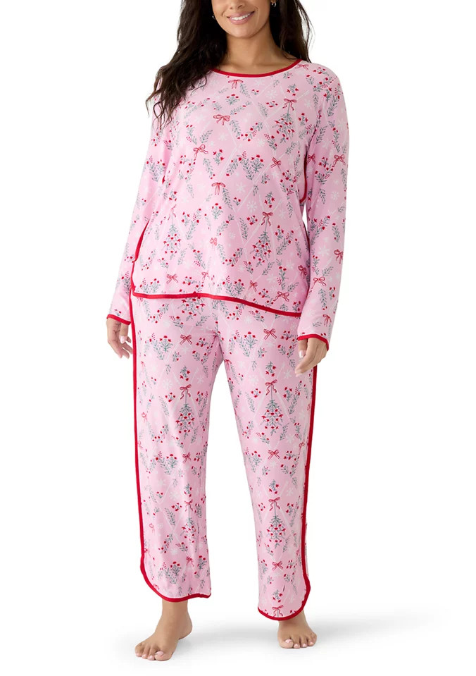 Women's Long Sleeve Shirt, Shorts and Pants Pajama Set | Belk