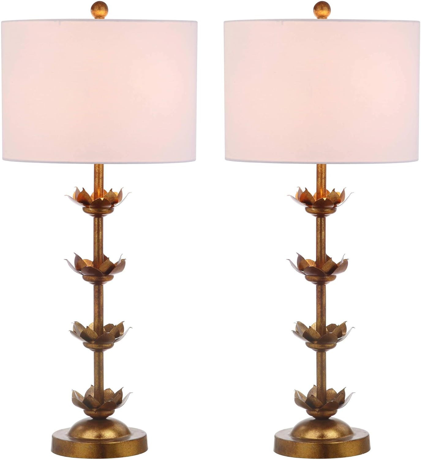 SAFAVIEH Lighting Collection Lani Antique Gold Leaf 32-inch Bedroom Living Room Home Office Desk ... | Amazon (US)