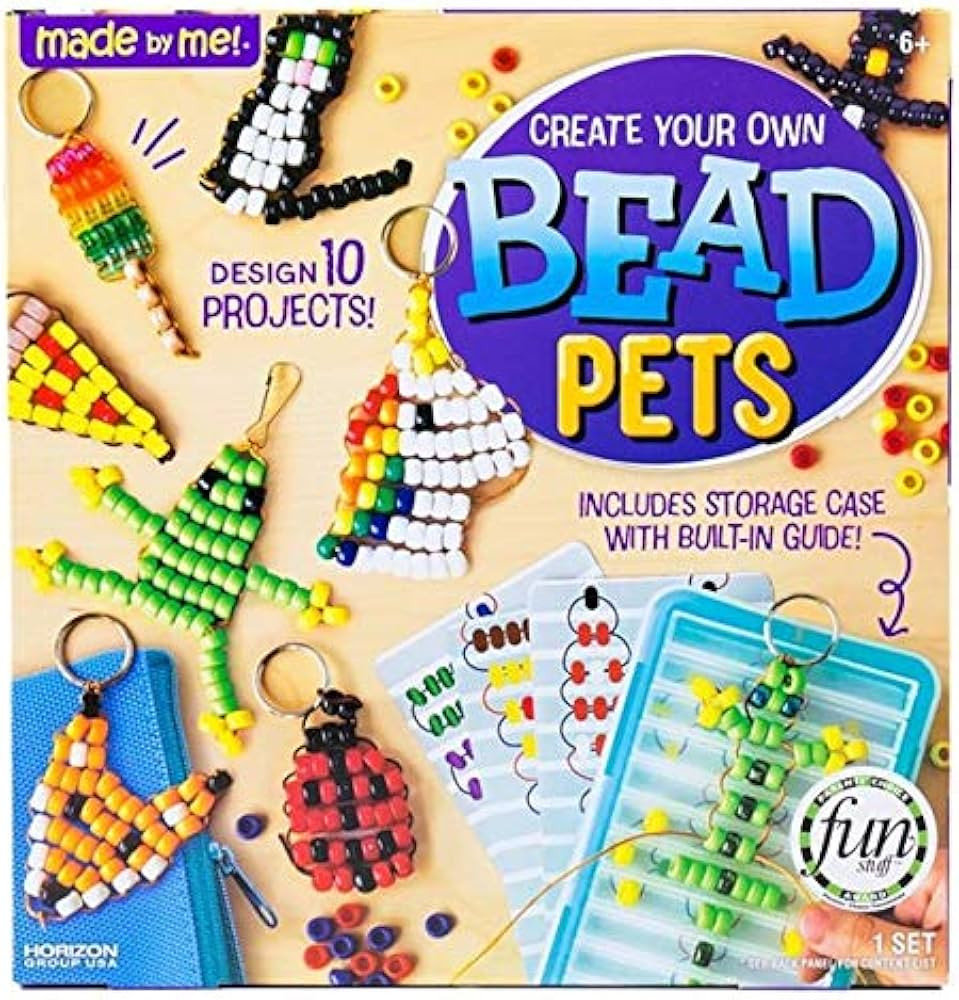 Made By Me Create Your Own Bead Pets, Makes 10 Bead Animal Keychains, Includes Over 400 Beads & S... | Amazon (CA)