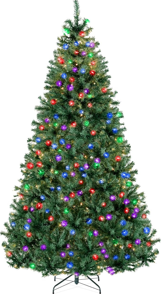 Best Choice Products 6ft Pre-Lit Christmas Tree Premium Hinged Artificial Pine Lighted Holiday Tr... | Amazon (US)