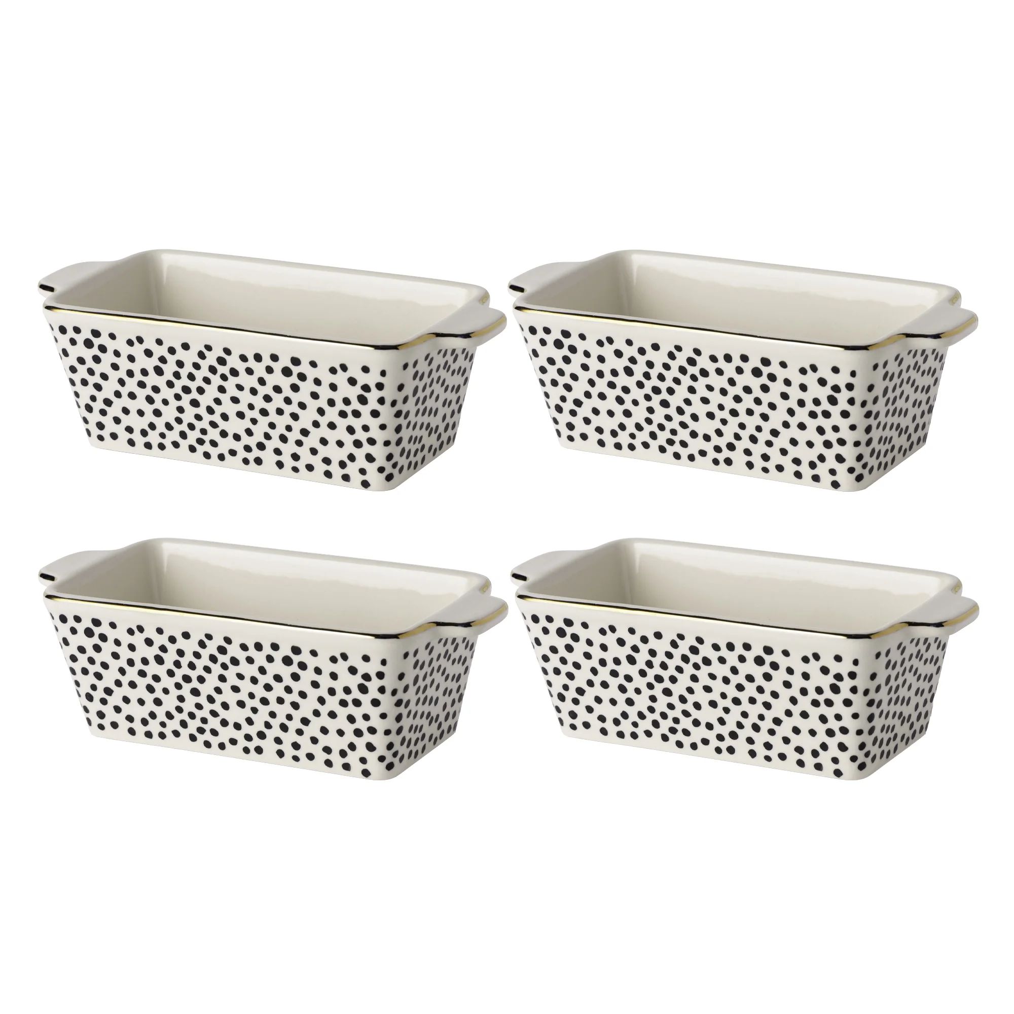 Thyme & Table 7" Ceramic Mini Loaf Dish for Bake & Serve 4-Piece Set, Dot | Walmart (US)