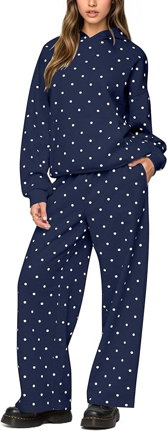 HOCANDY Polka Dot Hoodie and Sweatpants Set for Women | Amazon (US)