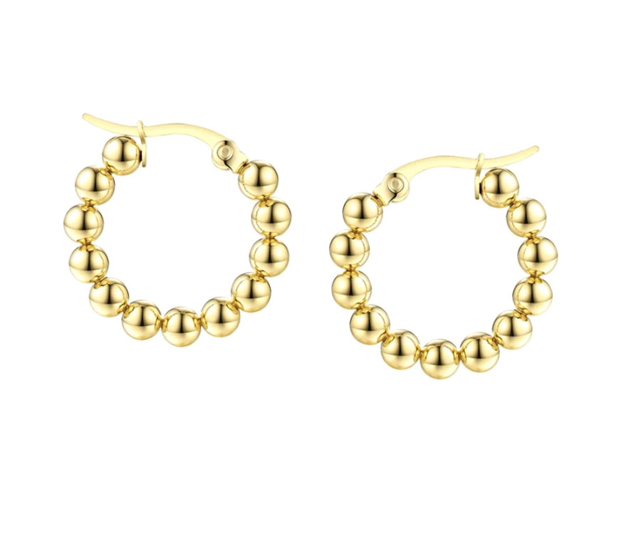 Gold Ball Huggie Hoops | Shop BIRDIE