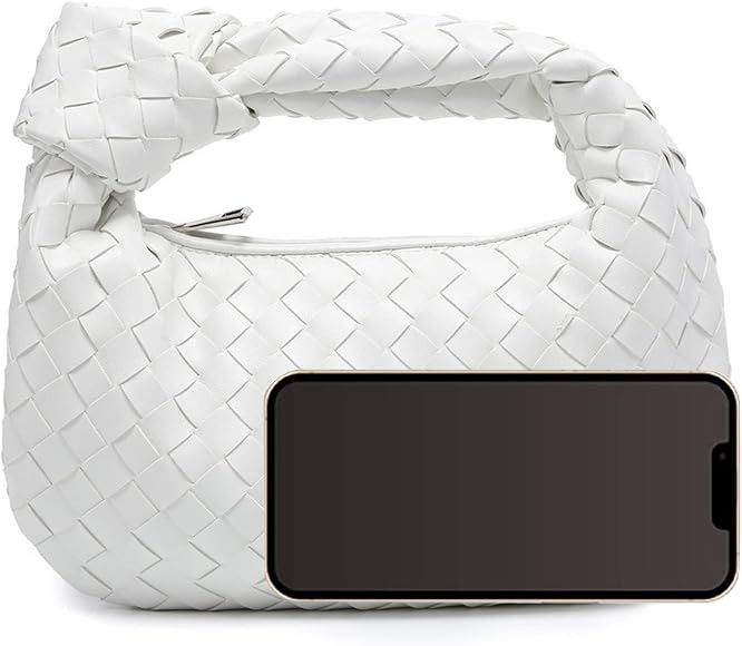 Dyalsa Woven Bag for Women, Vegan Leather Tote Bag Cute Clutch Bag Knotted Casual Dumpling Pouch ... | Amazon (US)