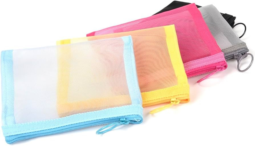 Patu Mini Zipper Mesh Bags, 4" x 5", Size S / A7, 5 Pieces, Beauty Makeup Lipstick Cosmetic Acces... | Amazon (US)