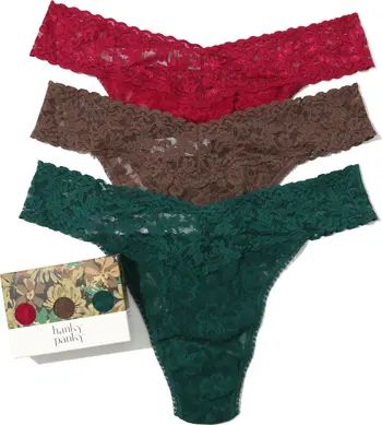 Assorted 3-Pack Lace Original Rise Thongs | Nordstrom