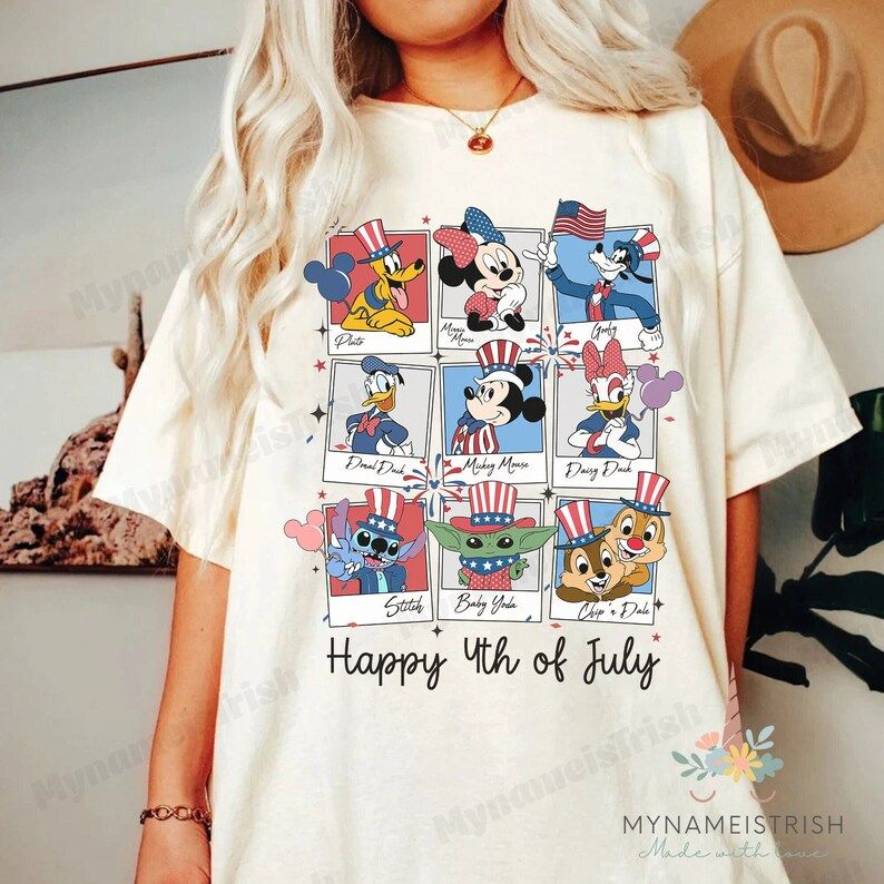 Vintage Disney 4th of July Shirt, Disney Independence Shirt, Retro Mickey And Friends 4th of July... | Etsy (US)